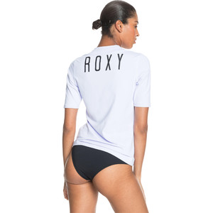 2021 Roxy Lycra Vest Manches Courtes Roxy Femmes Roxy ERJWR03426 - Blanc Brillant